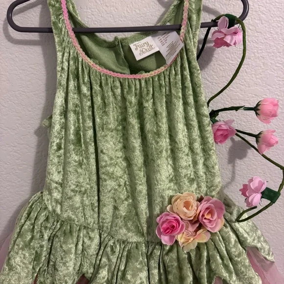 Whimsical Green and Pink Fairy Costume for Kids - Picture 3 of 14